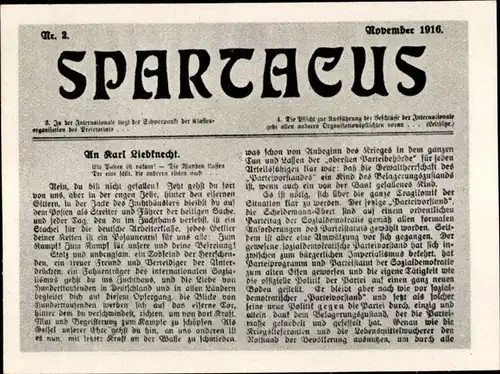 Sammelbild Geschichte der deutschen Arbeiterbewegung Teil II Bild 88, Spartakusbrief 1916