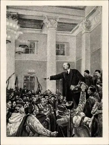 Sammelbild Geschichte der deutschen Arbeiterbewegung Teil II Bild 95, Lenin, Gemälde von Serow