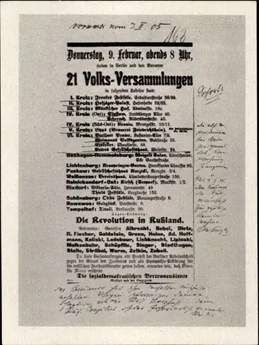 Sammelbild Geschichte der deutschen Arbeiterbewegung Teil II Bild 48, Aufruf zu Volksversammlungen