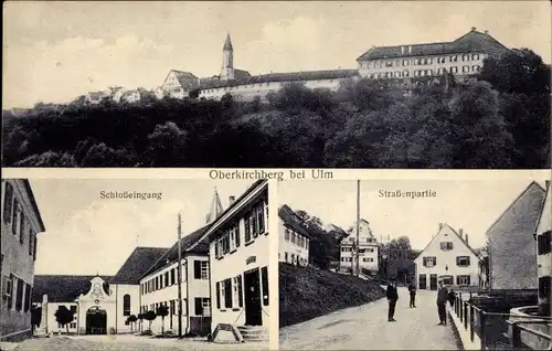 Ak Oberkirchberg Illerkirchberg, Schloss, Straßenpartie