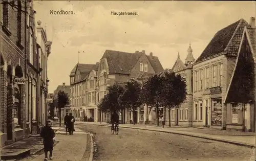 Ak Nordhorn in der Grafschaft Bentheim, Hauptstraße, Maggi Reklametafel