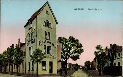 Ak Aumund Hammersbeck Vegesack Bremen, Restaurant, Bahnhofstraße