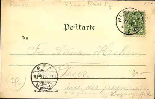 Litho Ruwer Trier an der Mosel, Longen's Wäldchen, Gasthaus