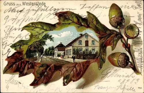 Eichenblatt Litho Westerstede in Oldenburg Ammerland, Straßenpartie