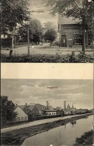 Ak Augustfehn Apen in Oldenburg Ammerland, Poststraße, Eisenhütte