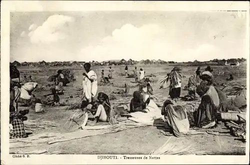 Ak Dschibuti, Frauen flechten Matten