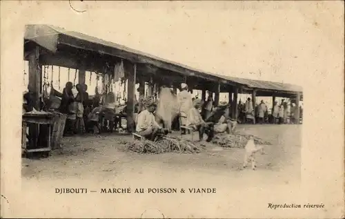 Ak Dschibuti, Fischmarkt, Fleischmarkt