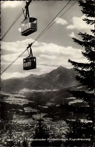 Ak Innsbruck in Tirol, Nordkettenbahn, Wagenkreuzung
