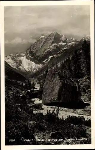 Ak Neustift im Stubaital in Tirol, Weg zur Innsbrucker Hütte, Habicht