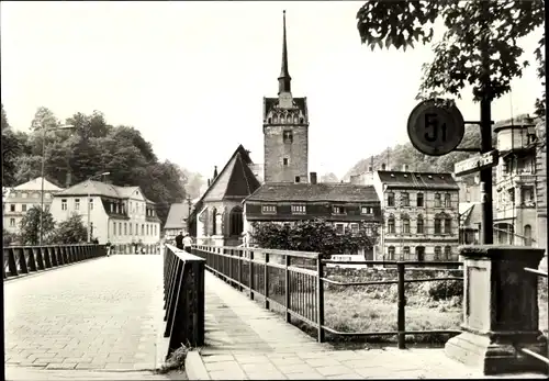 Ak Untermhaus Gera in Thüringen, Untermhäuserbrücke mit Marienkirche