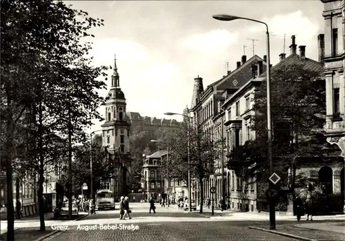 Ak Greiz im Vogtland, August Bebel Straße