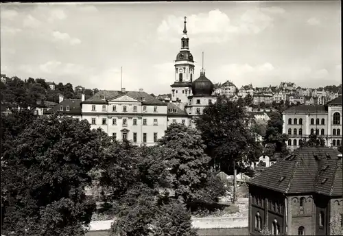 Ak Greiz im Vogtland, Unteres Schloss und Stadtkirche