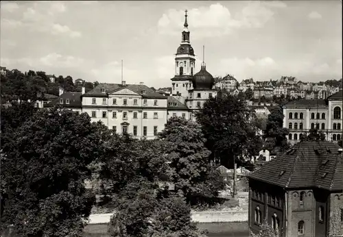 Ak Greiz im Vogtland, Unteres Schloss und Stadtkirche