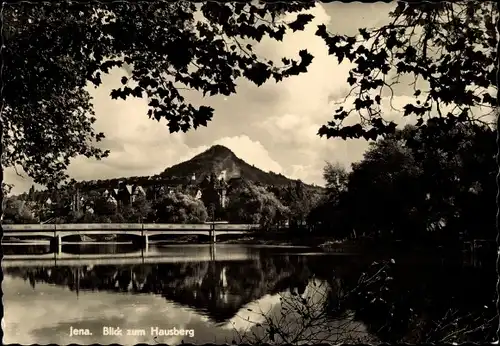 Ak Jena in Thüringen, Blick zum Hausberg, Brücke