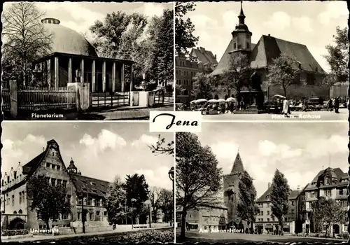 Ak Jena, Planetarium, Markt m. Rathaus, Universität, Am Johannistor