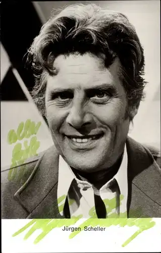 Ak Schauspieler Jürgen Scheller, Portrait, Autogramm