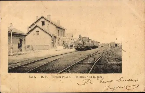 Ak Berck Plage Pas de Calais, Im Bahnhof