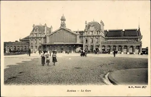 Ak Arras Pas de Calais, Der Bahnhof