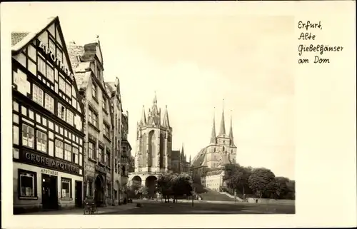 Ak Erfurt in Thüringen, Alte Giebelhäuser am Dom