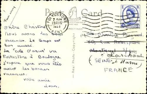 Ak Folkestone Kent England, Côte d&#39;Azur, Warren