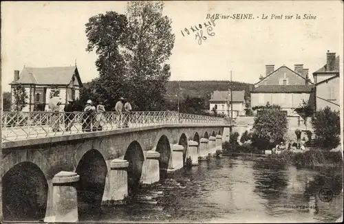 Ak Bar sur Seine Aube, Brücke über die Seine