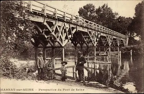 Ak Marnay-sur-Seine Aube, Brücke über die Seine