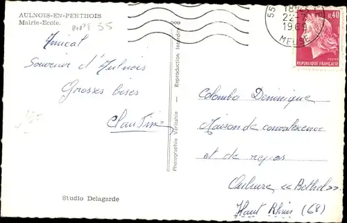 Ak Aulnois en Perthois Meuse, Rathausschule