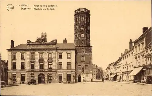 Ak Menin Menen Meenen Lys Westflandern, Rathaus