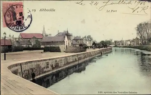 Ak Abbeville Somme, Le Port