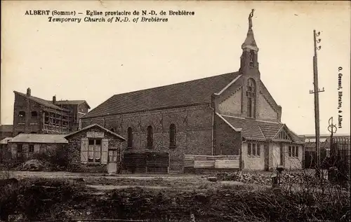 Ak Albert Somme, Provisorische Kirche Notre Dame de Brebieres