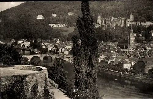Ak Heidelberg am Neckar, Blick über das Philisophengärtchen