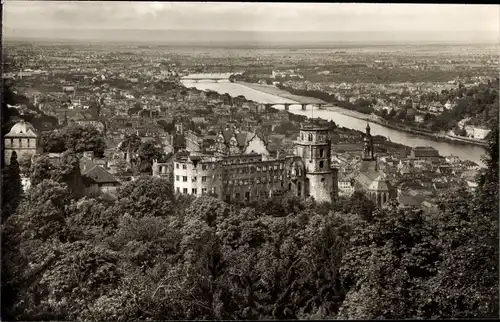 Ak Heidelberg am Neckar, Blick vom Rindenhäuschen