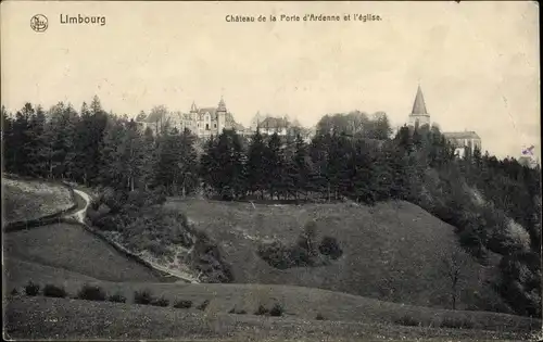 Postkarte Limbourg Wallonie Lüttich, Chateau de la Porte d&#39;Ardenne, Kirche