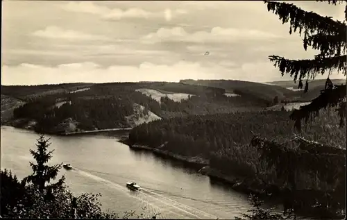 Ak Saalburg in Thüringen, Blick vom Luchsfels