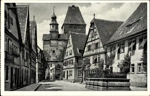 Ak Rothenburg ob der Tauber Mittelfranken, Rödergasse mit Markusturm