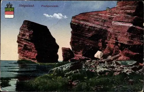 Ak Nordseeinsel Helgoland, Predigerstuhl