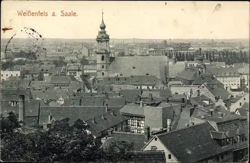 Ak Weißenfels an der Saale, Blick über den Ort, Kirche