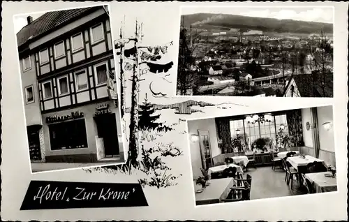 Ak Alfeld an der Leine, Hotel Zur Krone, Inh. Erich Bonenberger, Panorama