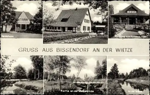 Ak Bissendorf an der Wietze, Heideheim, Aufgang zum Kurhaus, Wietzebrücke