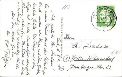 Ak Varel in Oldenburg Jadebusen, Oldenburger Straße mit Wasserturm