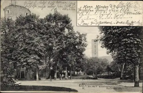 Ak Hann. Münden in Niedersachsen, Wall, Turm