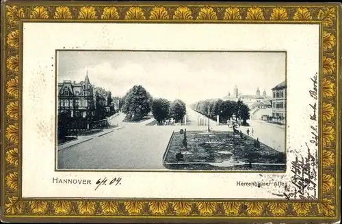 Passepartout Ak Hannover in Niedersachsen, Herrenhäuser Allee