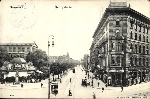 Ak Hannover, Georgstraße, Geschäftshaus, Kröpcke