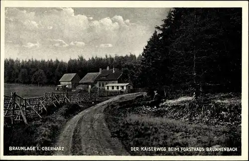 Ak Braunlage im Oberharz,  Kaiserweg beim Forsthaus Brunnenbach