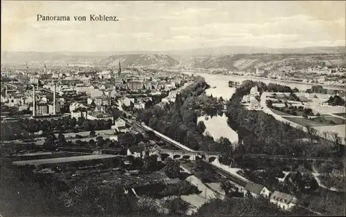 Ak Koblenz am Rhein, Panorama