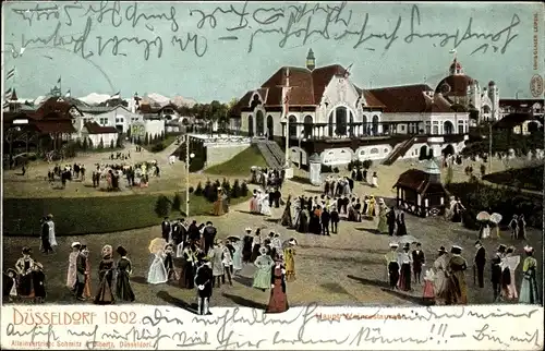 Ak Düsseldorf am Rhein, Haupt Weinrestaurant, Ausstellung 1902