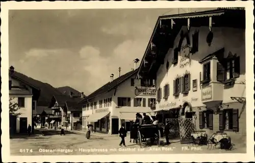 Ak Oberammergau, Hauptstraße mit Gasthof zur Alten Post