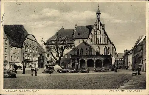 Ak Amberg in der Oberpfalz Bayern, Markt, Rathaus