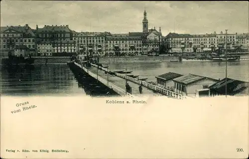 Ak Koblenz am Rhein, Ortsansicht, Brücke