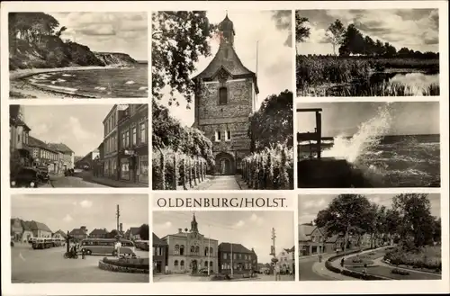 Ak Oldenburg in Holstein, Kirche, Strand, Teilansichten
